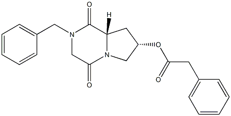 (6S,8S)-4-Benzyl-8-(phenylacetyloxy)-1,4-diazabicyclo[4.3.0]nonane-2,5-dione Structure