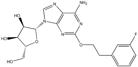 2-[2-(3-フルオロフェニル)エトキシ]アデノシン 化学構造式