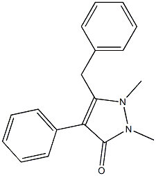 5-Benzyl-1,2-dimethyl-4-phenyl-1H-pyrazol-3(2H)-one Structure