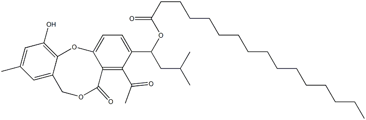 Hexadecanoic acid 1-(4-acetyl-11-hydroxy-9-methyl-5-oxo-5H,7H-dibenzo[b,g][1,5]dioxocin-3-yl)-3-methylbutyl ester