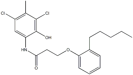 2-[3-(2-Pentylphenoxy)propanoylamino]-4,6-dichloro-5-methylphenol