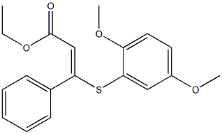 (E)-3-(2,5-Dimethoxyphenylthio)-3-phenylpropenoic acid ethyl ester Struktur