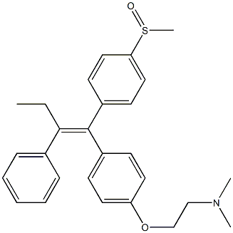 (E)-1-[4-[2-(Dimethylamino)ethoxy]phenyl]-1-(4-(methylsulfinyl)phenyl)-2-phenyl-1-butene Struktur