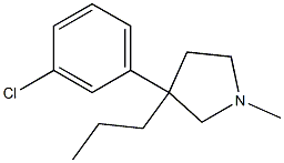 3-(m-Chlorophenyl)-1-methyl-3-propylpyrrolidine Struktur