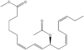 (6Z,8E,10S,12Z,15Z)-10-Acetoxy-6,8,12,15-octadecatetraenoic acid methyl ester Structure