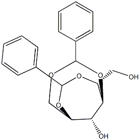 1-O,4-O:2-O,5-O-ジベンジリデン-D-グルシトール 化学構造式