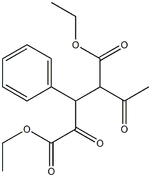2-アセチル-3-フェニル-4-オキソグルタル酸ジエチル 化学構造式
