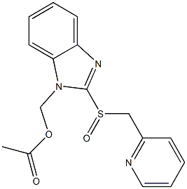 1-アセチルオキシメチル-2-[(2-ピリジニル)メチルスルフィニル]-1H-ベンゾイミダゾール 化学構造式
