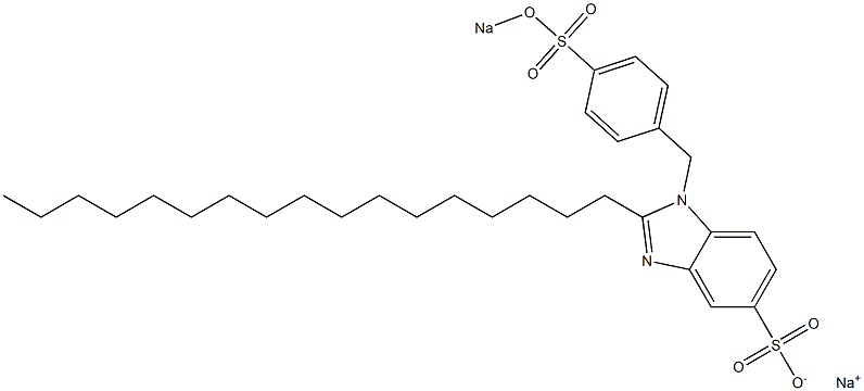 1-[4-(Sodiooxysulfonyl)benzyl]-2-heptadecyl-1H-benzimidazole-5-sulfonic acid sodium salt Struktur