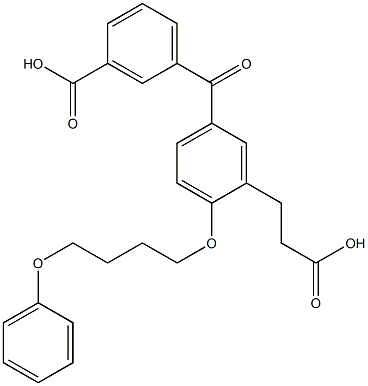 5-(3-Carboxybenzoyl)-2-(4-phenoxybutoxy)benzenepropanoic acid Struktur