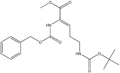 (Z)-2-[(Benzyloxycarbonyl)amino]-5-[(tert-butyloxycarbonyl)amino]-2-pentenoic acid methyl ester Structure