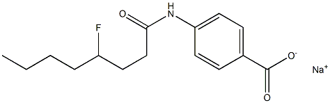 4-[(4-フルオロオクタノイル)アミノ]ベンゼンカルボン酸ナトリウム 化学構造式