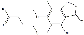 5-[[(3-Carboxypropyl)thio]methyl]-1,3-dihydro-4-hydroxy-6-methoxy-7-methylisobenzofuran-3-one 结构式