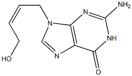 9-[(Z)-4-ヒドロキシ-2-ブテニル]-2-アミノ-1,9-ジヒドロ-6H-プリン-6-オン 化学構造式