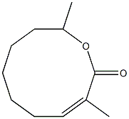 (E)-3,10-Dimethyl-1-oxacyclodeca-3-en-2-one Struktur