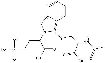 S-[2-(3-Phosphono-1-carboxypropyl)-2H-isoindol-1-yl]-N-acetyl-L-cysteine 结构式