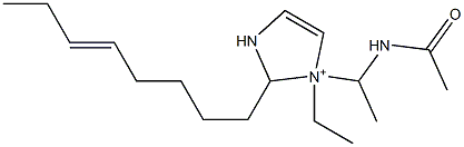 1-[1-(Acetylamino)ethyl]-1-ethyl-2-(5-octenyl)-4-imidazoline-1-ium 结构式