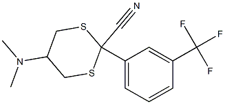 5-(Dimethylamino)-2-[3-(trifluoromethyl)phenyl]-1,3-dithiane-2-carbonitrile Structure