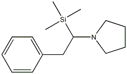1-[1-(トリメチルシリル)-2-フェニルエチル]ピロリジン 化学構造式