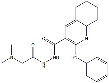 N'-[2-(ジメチルアミノ)アセチル]-2-[(フェニル)アミノ]-5,6,7,8-テトラヒドロキノリン-3-カルボヒドラジド 化学構造式