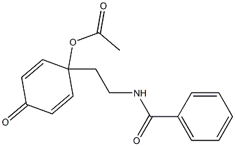 N-[2-(1-アセトキシ-4-オキソ-2,5-シクロヘキサジエニル)エチル]ベンズアミド 化学構造式