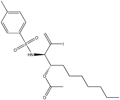 Acetic acid (1S)-1-[(R)-1-(tosylamino)-2-iodo-2-propenyl]octyl ester