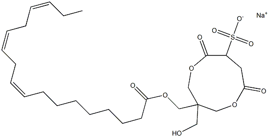 1-[[[(9Z,12Z,15Z)-1-Oxo-9,12,15-octadecatrien-1-yl]oxy]methyl]-1-(hydroxymethyl)-4,7-dioxo-3,8-dioxacyclononane-6-sulfonic acid sodium salt Structure