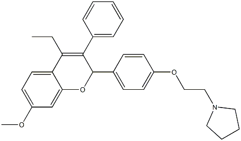 2-[4-[2-(1-Pyrrolidinyl)ethoxy]phenyl]-3-phenyl-4-ethyl-7-methoxy-2H-1-benzopyran