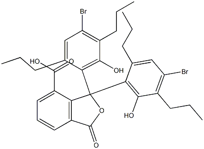 1,1-Bis(4-bromo-6-hydroxy-2,5-dipropylphenyl)-1,3-dihydro-3-oxoisobenzofuran-7-carboxylic acid Structure