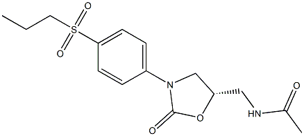 (5S)-5-Acetylaminomethyl-3-(4-propylsulfonylphenyl)oxazolidin-2-one 结构式