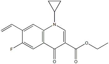 7-ビニル-6-フルオロ-1-シクロプロピル-1,4-ジヒドロ-4-オキソキノリン-3-カルボン酸エチル 化学構造式