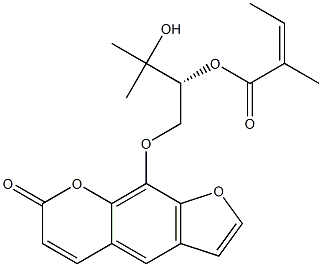 (Z)-2-Methyl-2-butenoic acid,[(R)-2-hydroxy-2-methyl-1-[[(7-oxo-7H-furo[3,2-g][1]benzopyran-9-yl)oxy]methyl]propyl] ester