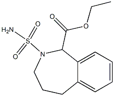 2-Sulfamoyl-2,3,4,5-tetrahydro-1H-2-benzazepine-1-carboxylic acid ethyl ester Struktur