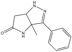 1,3a,4,6a-Tetrahydro-3-phenyl-3a-methylpyrrolo[3,2-c]pyrazol-5(6H)-one Struktur