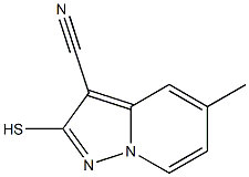 2-メルカプト-5-メチルピラゾロ[1,5-a]ピリジン-3-カルボニトリル 化学構造式