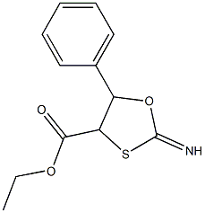 2-イミノ-5-フェニル-1,3-オキサチオラン-4-カルボン酸エチル 化学構造式