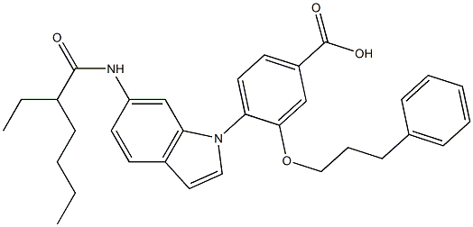  4-[6-(2-Ethylhexanoylamino)-1H-indol-1-yl]-3-(3-phenylpropyloxy)benzoic acid
