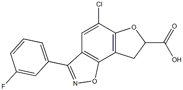 5-Chloro-7,8-dihydro-3-(3-fluorophenyl)furo[2,3-g][1,2]benzisoxazole-7-carboxylic acid Structure
