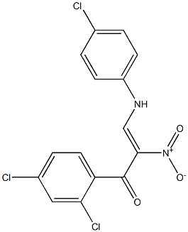 (Z)-2-ニトロ-3-[(4-クロロフェニル)アミノ]-1-(2,4-ジクロロフェニル)-2-プロペン-1-オン 化学構造式