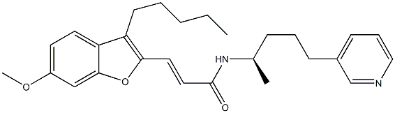 (E)-3-(6-Methoxy-3-pentylbenzofuran-2-yl)-N-[(R)-1-methyl-4-(3-pyridinyl)butyl]acrylamide