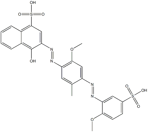 1-Hydroxy-2-[4-(2-methoxy-5-sulfophenylazo)-6-methoxy-3-methylphenylazo]-4-naphthalenesulfonic acid|