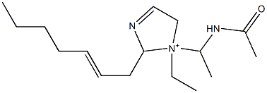 1-[1-(Acetylamino)ethyl]-1-ethyl-2-(2-heptenyl)-3-imidazoline-1-ium Structure