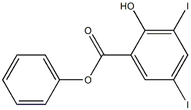 3,5-Diiodosalicylic acid phenyl ester Struktur