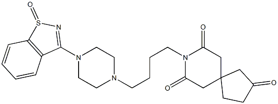 3-[4-[4-(2,7,9-Trioxo-8-azaspiro[4.5]decan-8-yl)butyl]-1-piperazinyl]-1,2-benzisothiazole 1-oxide Structure