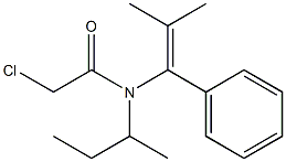 N-(1-フェニル-2-メチル-1-プロペニル)-N-sec-ブチル-2-クロロアセトアミド 化学構造式