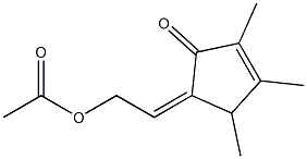 5-[(Z)-2-アセチルオキシエチリデン]-2,3,4-トリメチル-2-シクロペンテン-1-オン 化学構造式