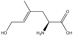 (2S)-2-Amino-6-hydroxy-4-methyl-4-hexenoic acid Struktur