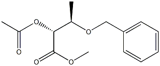 (2R,3R)-2-アセトキシ-3-ベンジルオキシ酪酸メチル 化学構造式