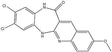 2-Methoxy-8,9-dichloro-6H-quino[2,3-b][1,5]benzodiazepin-12(11H)-one Structure