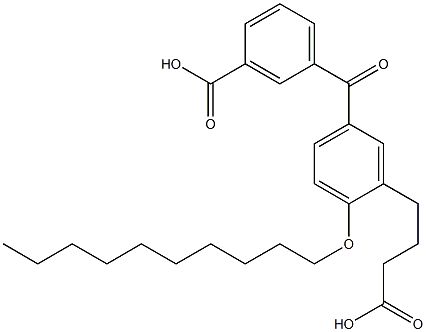 2-(Decyloxy)-5-[3-carboxybenzoyl]benzenebutyric acid 结构式